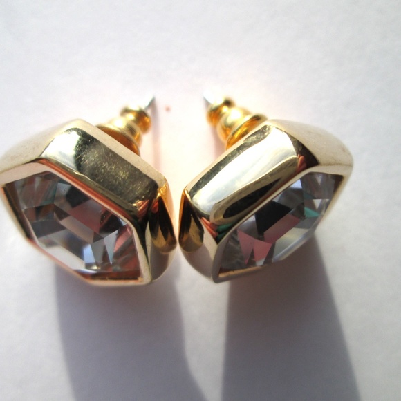 ✨Vintage SAL S.A.L. Swarovski America Limited Hexagonal Stud Earrings Crystal - Picture 10 of 14